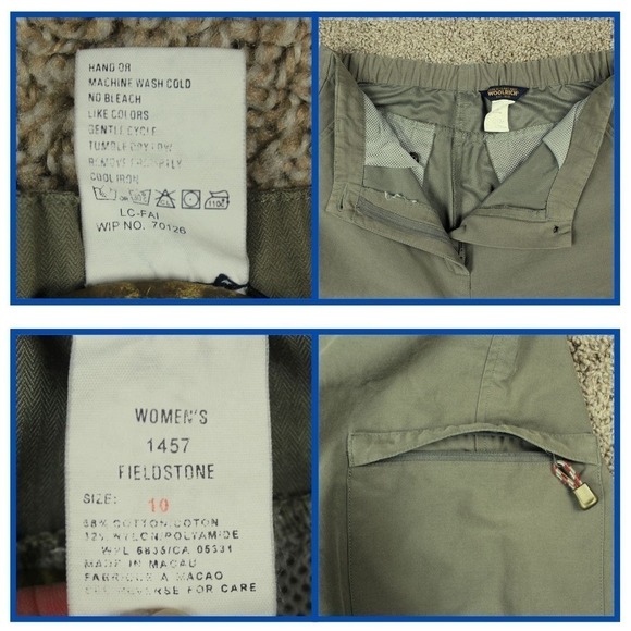 Woolrich Capris Fieldstone Cargo Pants Gorpcore Outdoor Olive Green Womens Sz 10 - Picture 7 of 8
